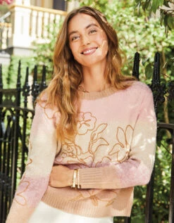 Florence Crewneck Sweater Pink Nutmeg Gradient