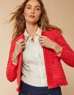 Haigler Tweed Jacket Strawberry Punch 14 Haigler Tweed Jacket Strawberry Punch -Spartina Store 394323f