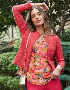 Haigler Tweed Jacket Strawberry Punch 16 Haigler Tweed Jacket Strawberry Punch -Spartina Store 394323m