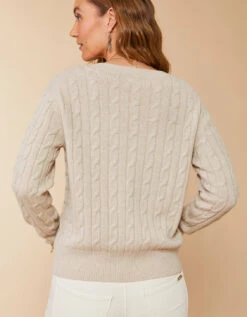 Kit V-neck Sweater Oatmeal Heather -Spartina Store 394460e