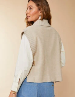 Lorimer Sweater Vest Oatmeal Heather -Spartina Store 394606d