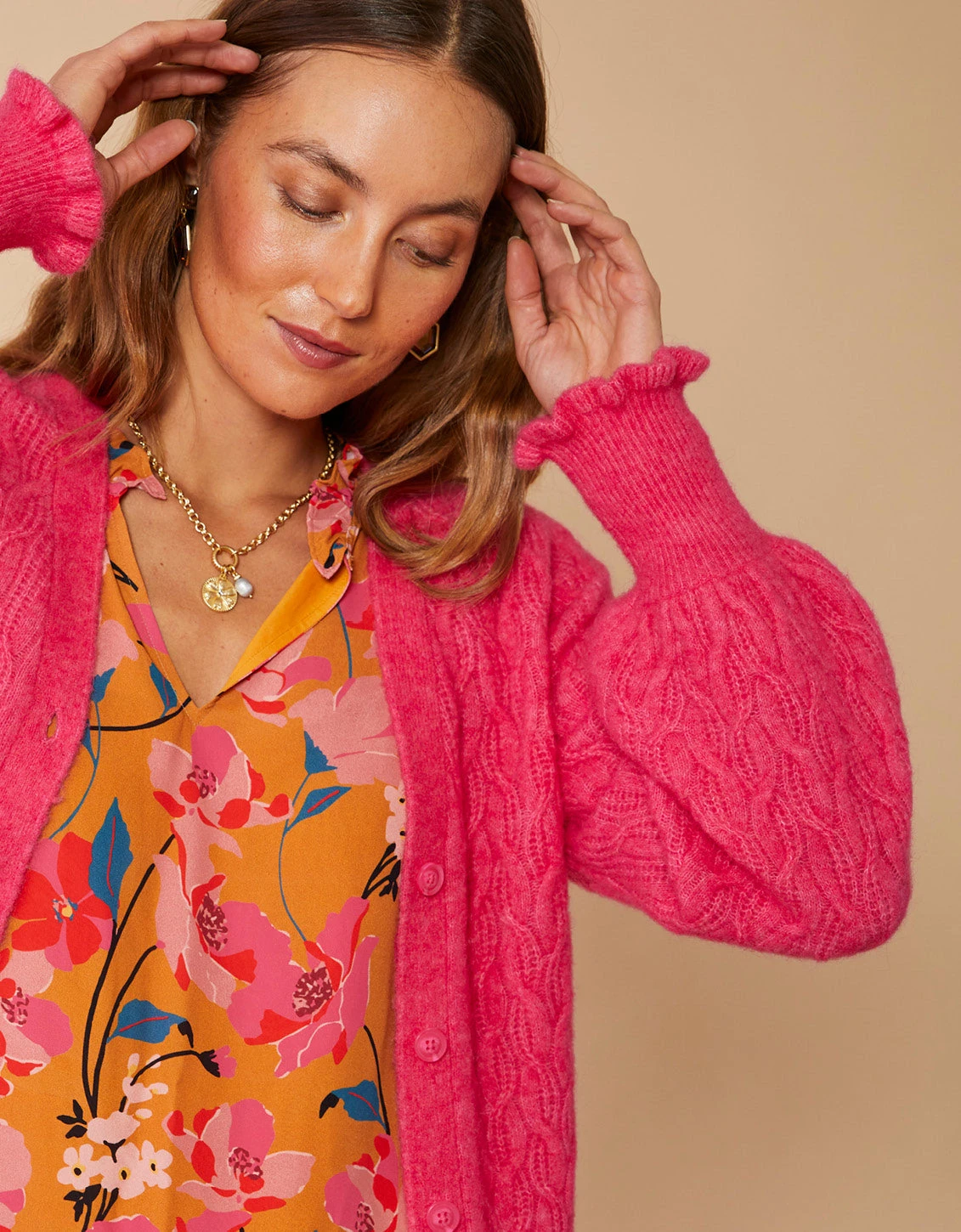 Nadine Cardigan Magenta 3 Nadine Cardigan Magenta - Image 3