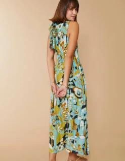 Lottie Midi Dress Southern Resort Floral Abstract -Spartina Store 395948d