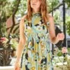 Lottie Midi Dress Southern Resort Floral Abstract