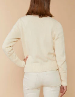 Marlena Embroidered Cardigan Alabaster Palms -Spartina Store 396228d