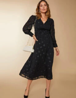 Elisha Midi Dress Black -Spartina Store 396532c