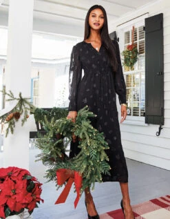 Elisha Midi Dress Black -Spartina Store 396532m