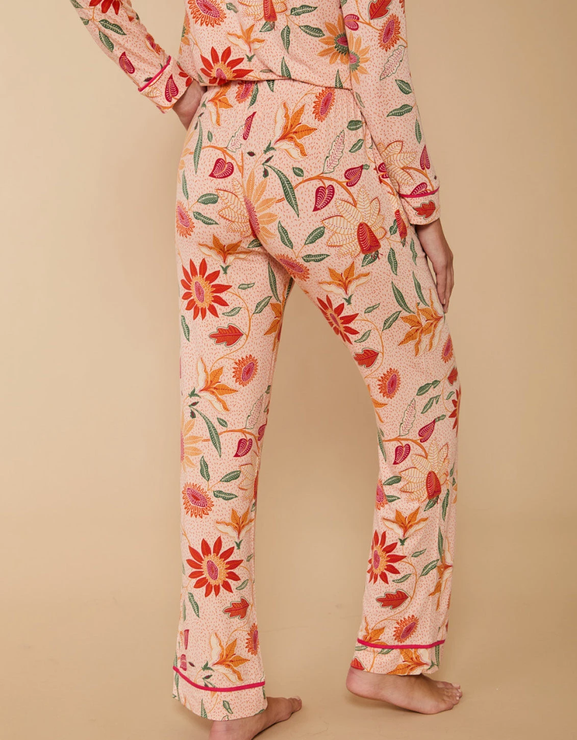 Pajama Pant Botanic Garden Boho Floral Peach 2 Pajama Pant Botanic Garden Boho Floral Peach - Image 2