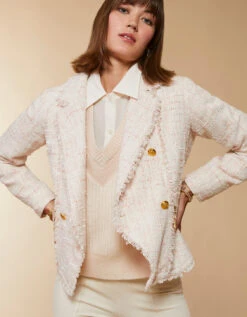 Nathalie Tweed Blazer Pearl Blush