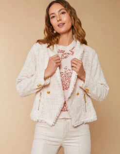Nathalie Tweed Blazer Pearl Blush 10 Nathalie Tweed Blazer Pearl Blush -Spartina Store 397768d