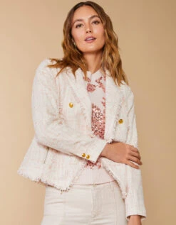 Nathalie Tweed Blazer Pearl Blush 11 Nathalie Tweed Blazer Pearl Blush -Spartina Store 397768e