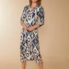 Nora Half-Zip Midi Dress Bascom Ikat