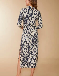 Nora Half-Zip Midi Dress Bascom Ikat -Spartina Store 397836c