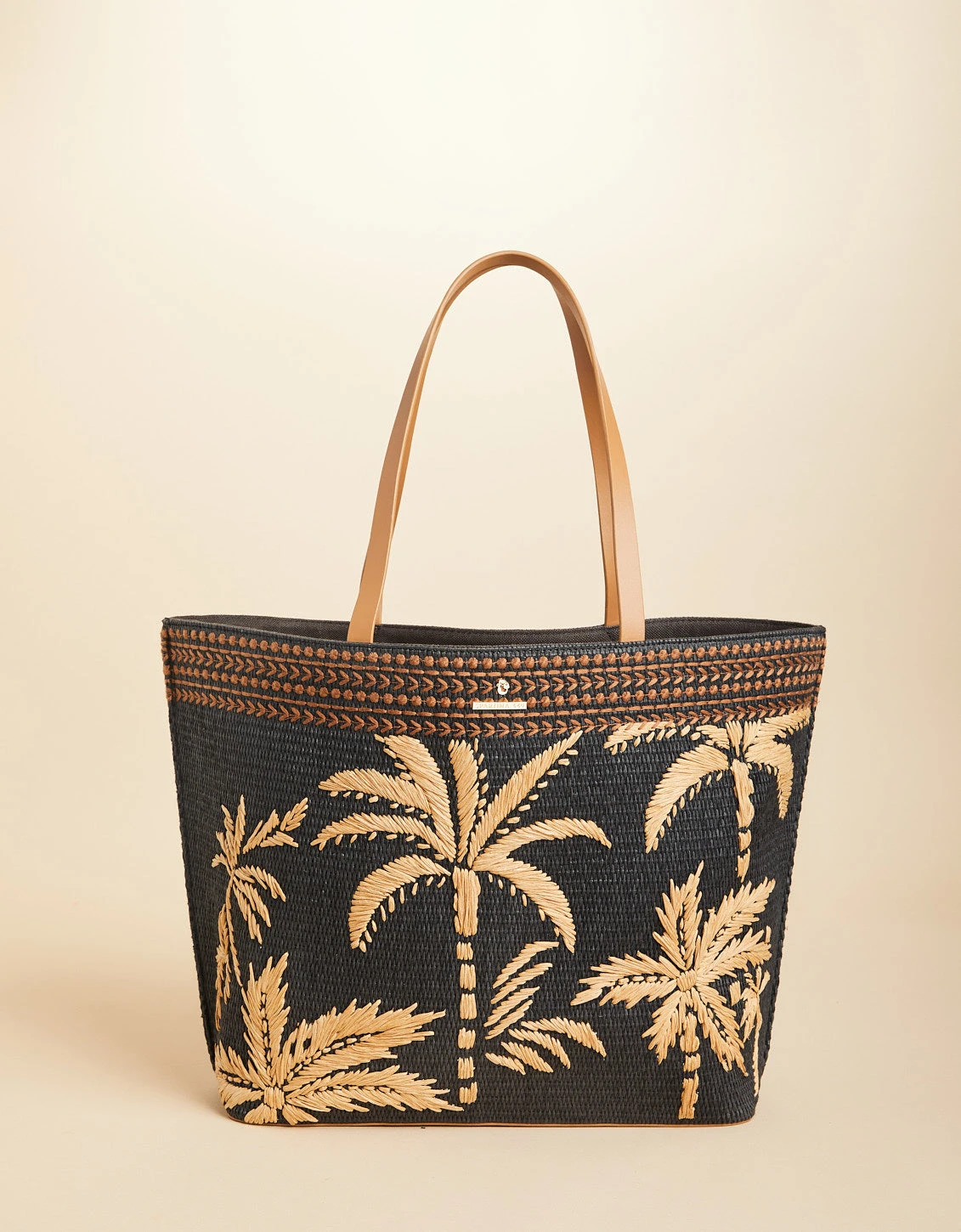 Beach Tote Raffia Palms 1 Beach Tote Raffia Palms