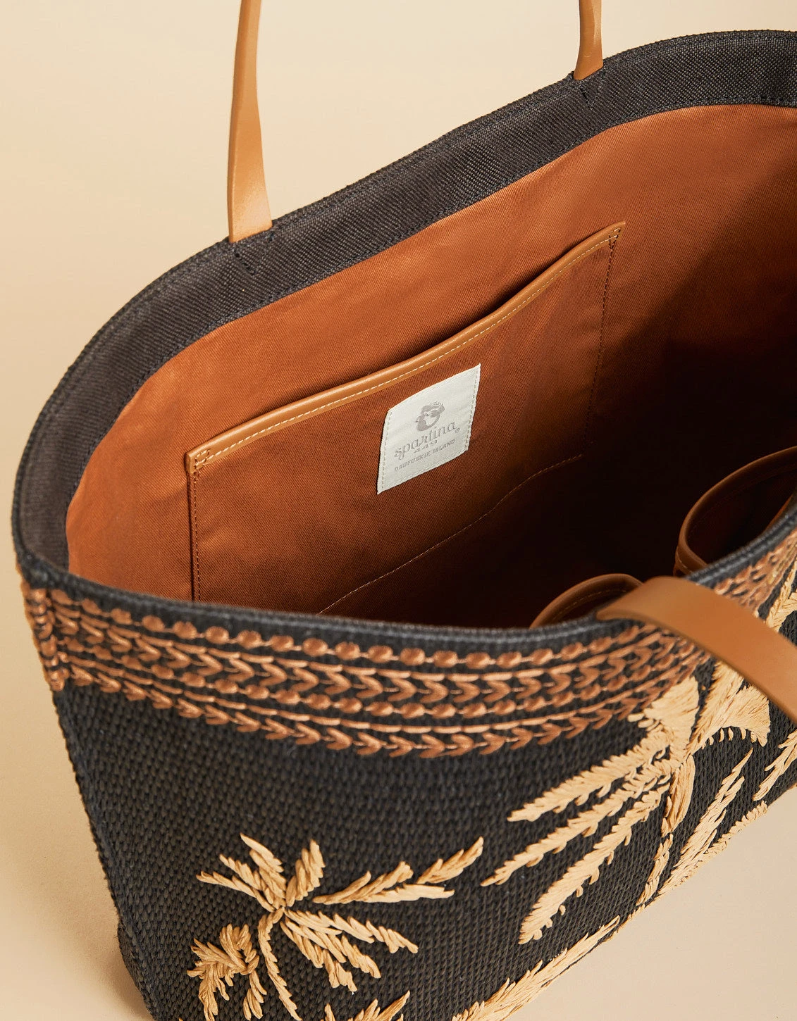 Beach Tote Raffia Palms 3 Beach Tote Raffia Palms - Image 3