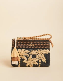 Maci Wristlet Raffia Palms