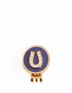 Horseshoe Ball Marker With Hat Clip Navy