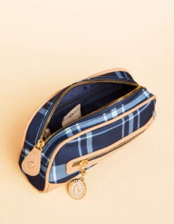 Golf Accessory Pouch Clara Bluestone Plaid -Spartina Store 398796i