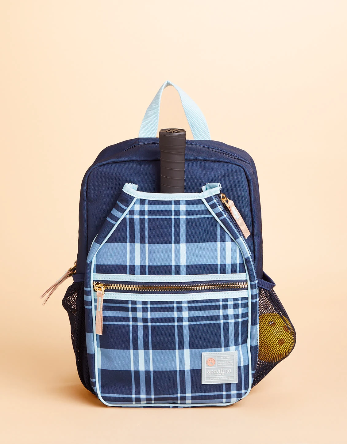 Pickleball Backpack Clara Bluestone Plaid 1 Pickleball Backpack Clara Bluestone Plaid