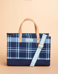 Golf Crossbody Tote Clara Bluestone Plaid