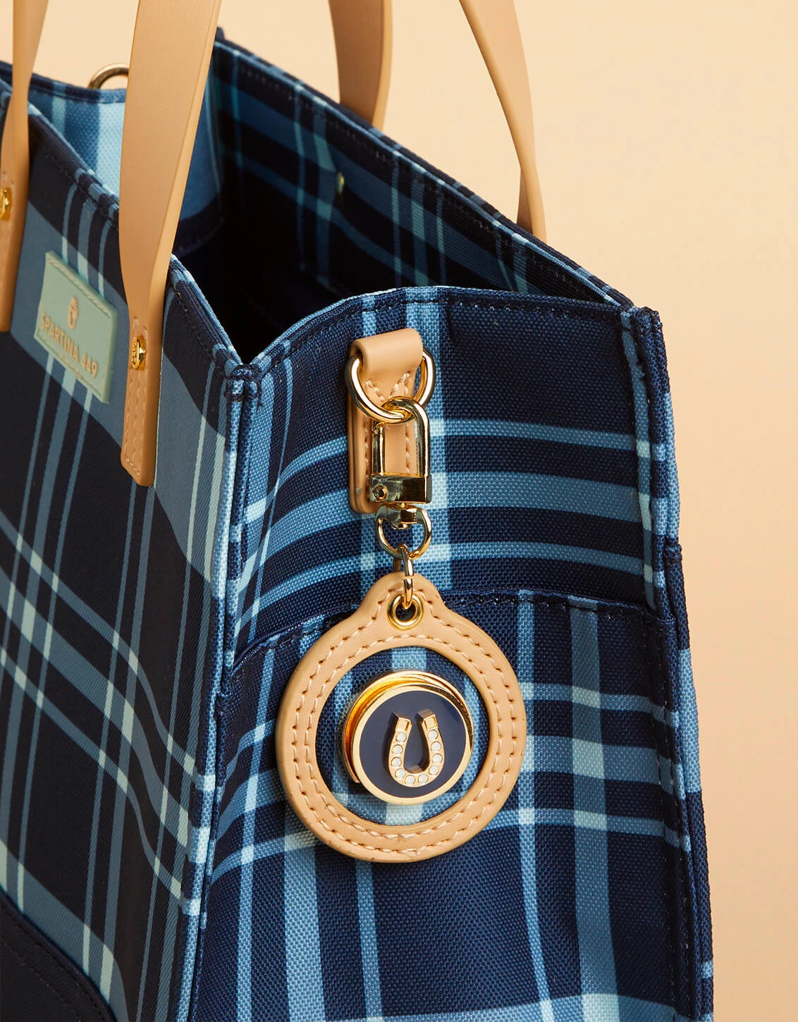 Golf Crossbody Tote Clara Bluestone Plaid 2 Golf Crossbody Tote Clara Bluestone Plaid - Image 2