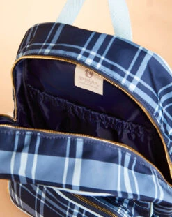 Tech Backpack Clara Bluestone Plaid -Spartina Store 398888i