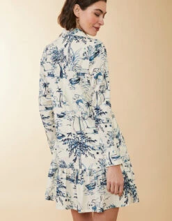 Ivonne Dress Clara Seascape Cream -Spartina Store 400093d