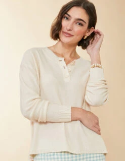 Keely Seawool Henley Buttercream -Spartina Store 400376c