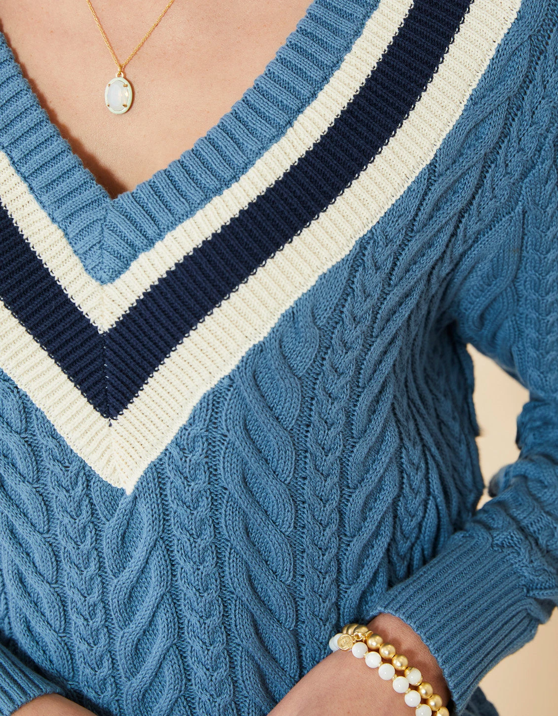 Lorna Varsity Sweater Bluestone 2 Lorna Varsity Sweater Bluestone - Image 2