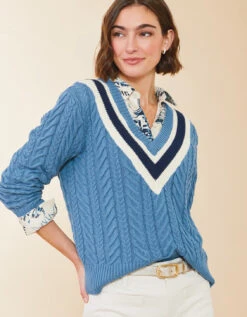 Lorna Varsity Sweater Bluestone 13 Lorna Varsity Sweater Bluestone -Spartina Store 400543c