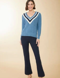 Lorna Varsity Sweater Bluestone 16 Lorna Varsity Sweater Bluestone -Spartina Store 400543e