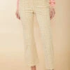 Maren Kick Flare Pant Clara Gingham Taupe