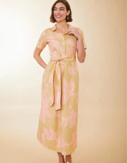 Maryam Midi Dress Clara Blooms Pink