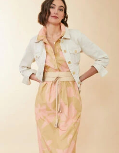 Maryam Midi Dress Clara Blooms Pink -Spartina Store 401038f