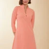 Nora Half-Zip Dress Burnt Coral