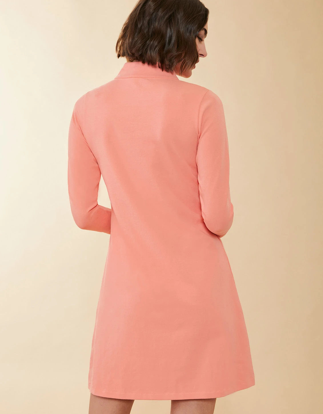 Nora Half-Zip Dress Burnt Coral 3 Nora Half-Zip Dress Burnt Coral - Image 3