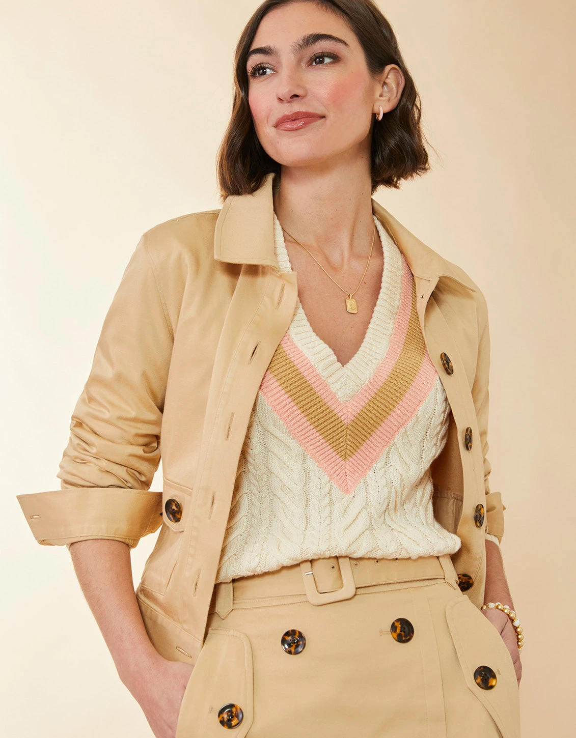 Paola Midi Skirt Khaki 4 Paola Midi Skirt Khaki - Image 4