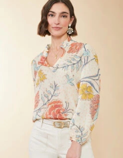Petrina Blouse Clara Starry Floral Cream
