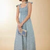 Saylor Midi Dress Clara Gingham Bluestone