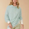 Button Poncho Seafoam