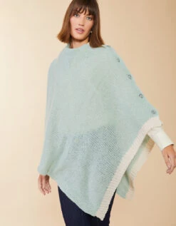 Button Poncho Seafoam -Spartina Store 401878b
