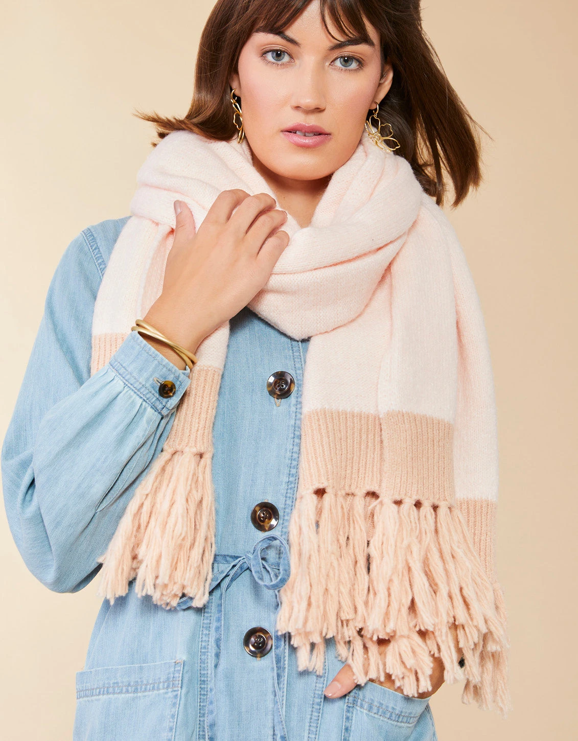 Oversize Scarf Blush Champagne 1 Oversize Scarf Blush Champagne