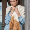 Oversize Scarf Cream Camel