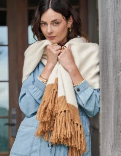 Oversize Scarf Cream Camel