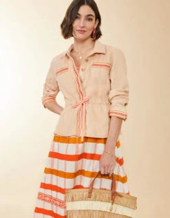 Layla Linen Jacket Toasted Almond -Spartina Store 402844c