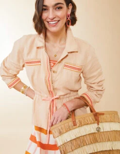 Layla Linen Jacket Toasted Almond -Spartina Store 402844d