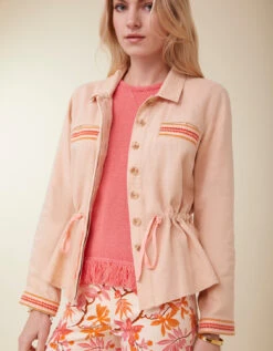 Layla Linen Jacket Toasted Almond -Spartina Store 402844r