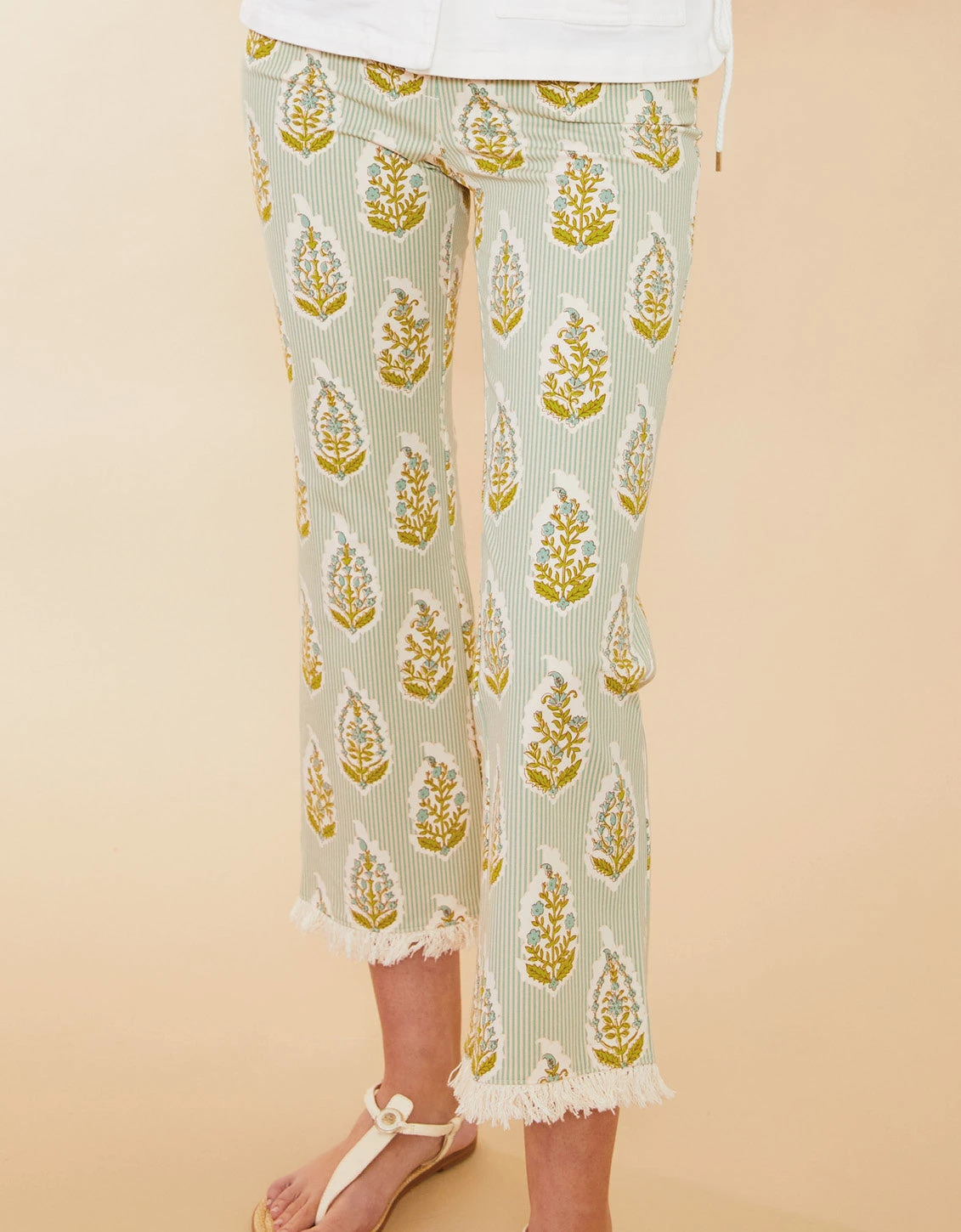 Maren Fringe Pant Richmond Hill Stripe Floral Motif Surf 1 Maren Fringe Pant Richmond Hill Stripe Floral Motif Surf
