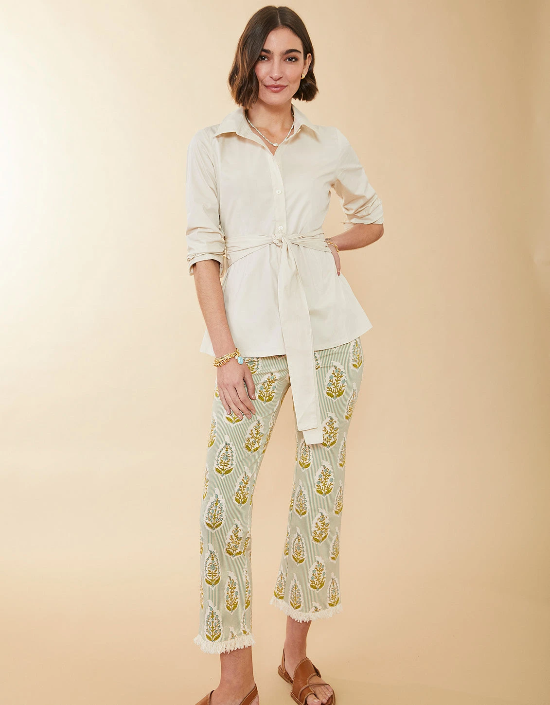 Maren Fringe Pant Richmond Hill Stripe Floral Motif Surf 2 Maren Fringe Pant Richmond Hill Stripe Floral Motif Surf - Image 2