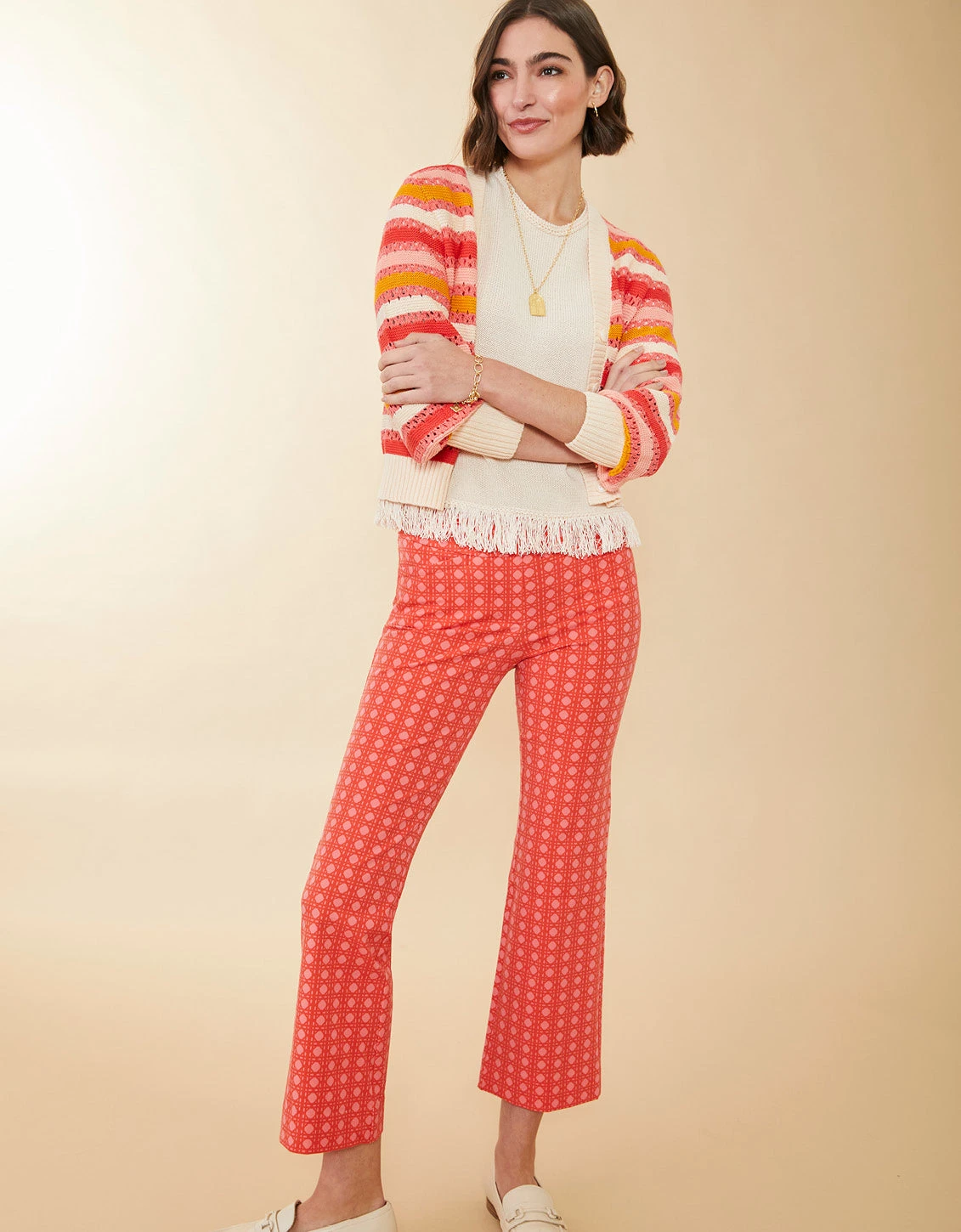 Maren Kick Flare Pant Richmond Hill Cane Tomato Pink 3 Maren Kick Flare Pant Richmond Hill Cane Tomato Pink - Image 3